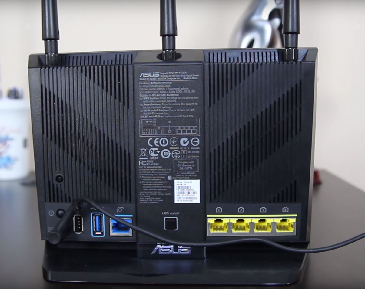 ASUS DSL-AC68U ports diagram