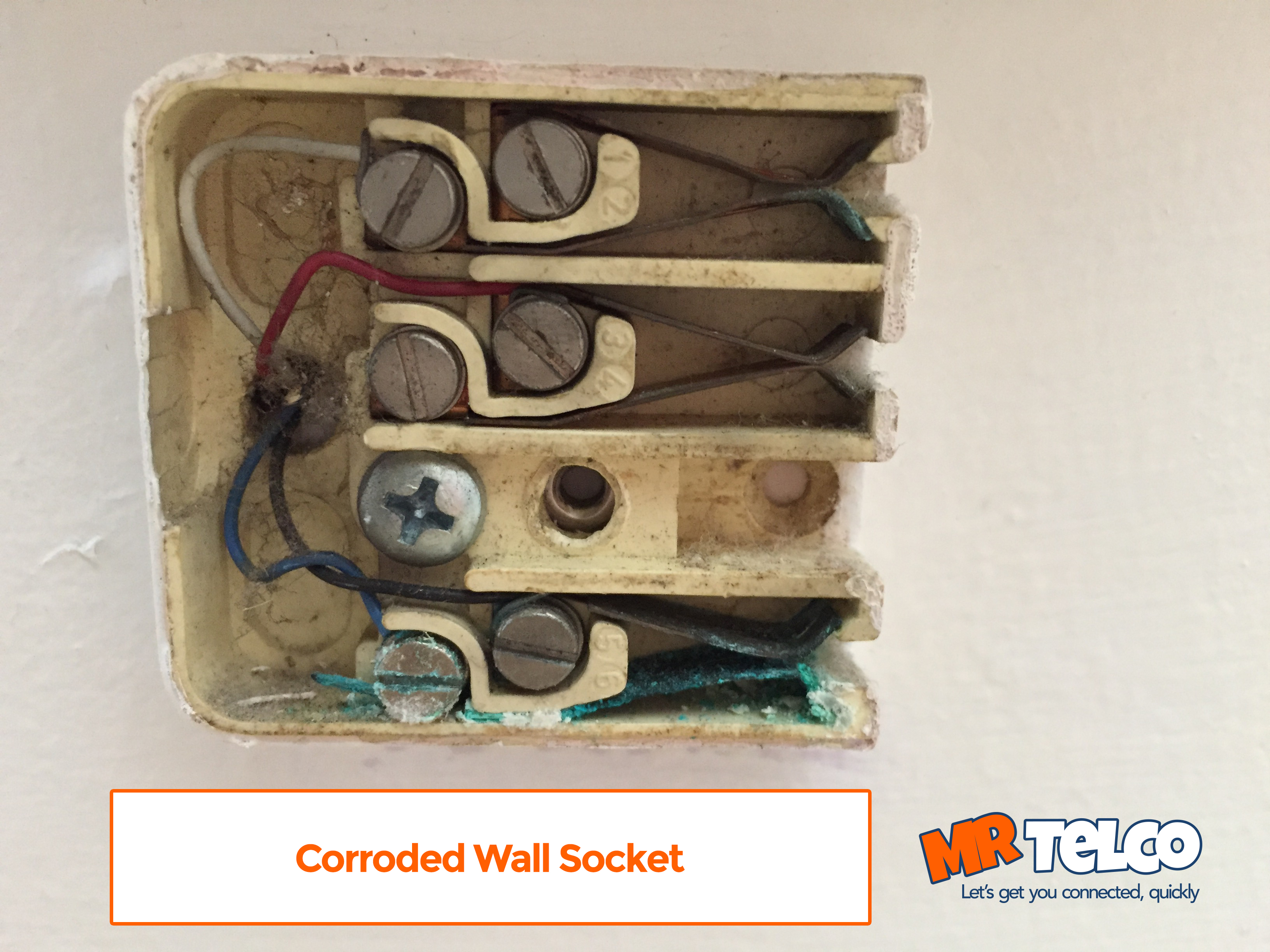 corroded phone socket